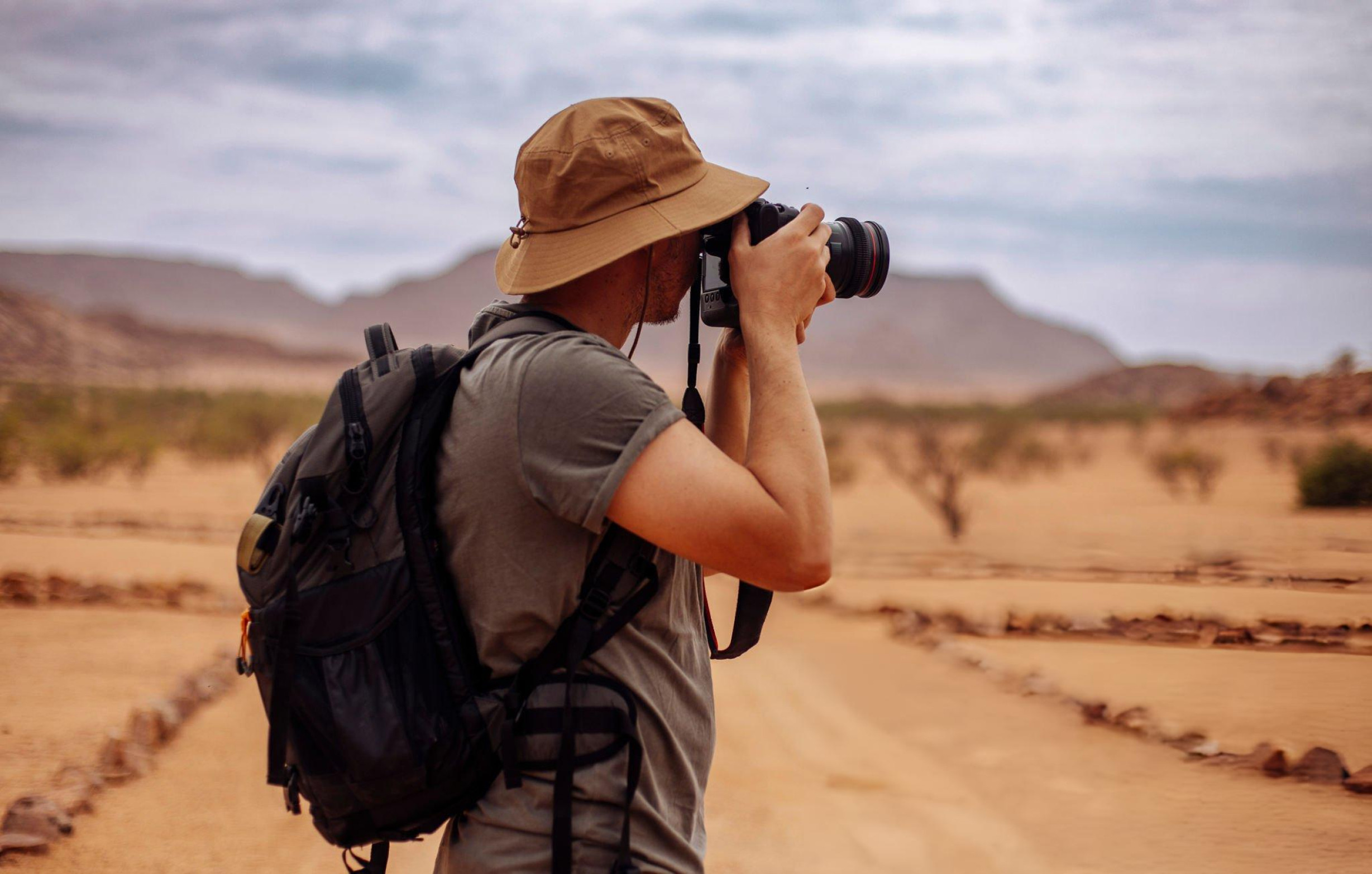 Photographer capturing a Moroccan landscape on a private photography tour
