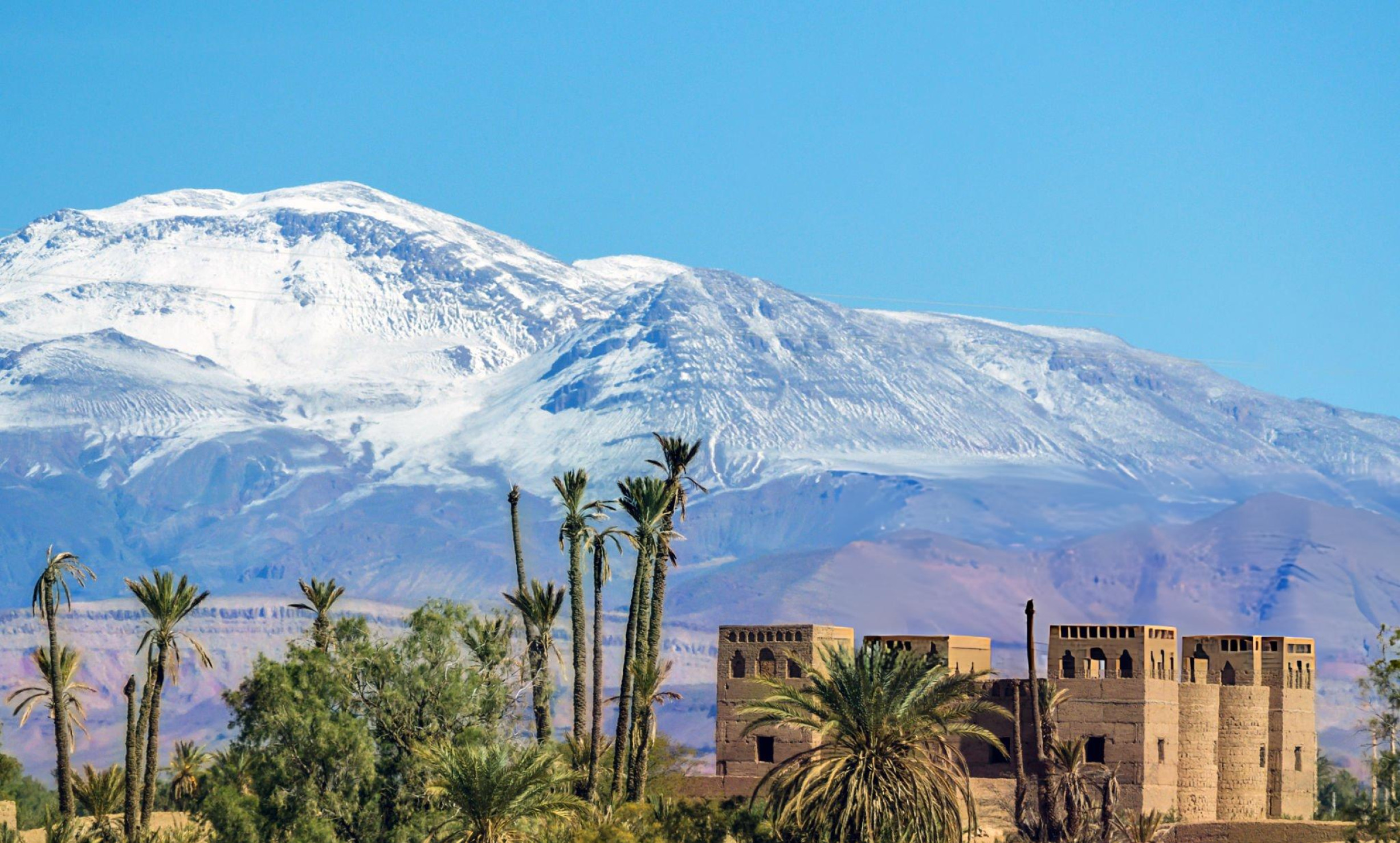 Snow on the High Atlas Mountains, Morocco